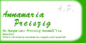 annamaria preiszig business card